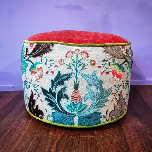 Grosse Poufs und Hocker nach Mass, mit exklusiven Stoffen, Stoff Matthew Williamson, leider nicht mehr erhältlich