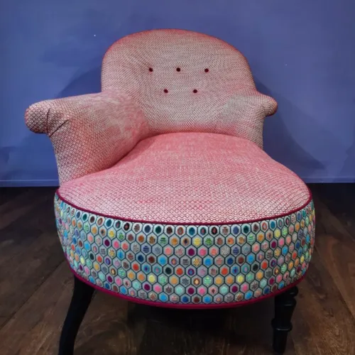 Chaiselongue von Kundin im Brocki gefunden, neu gepolstern 