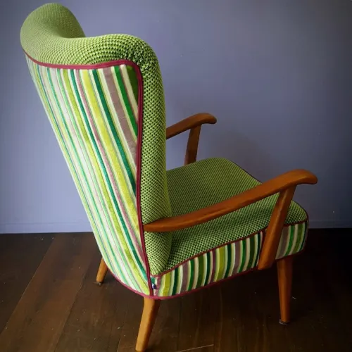 Polsterei Luzern, Hochlehner 60er Jahre, Stoff Manuel Canovas, Paris