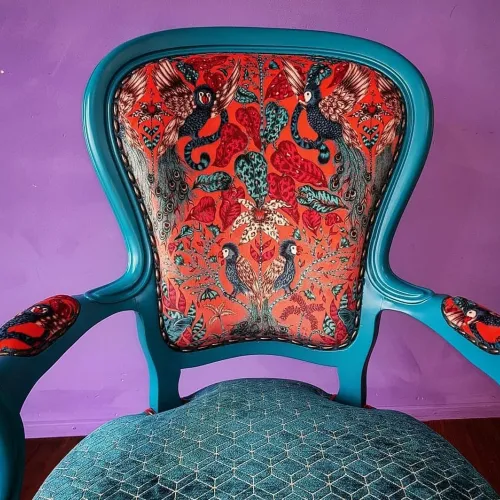 Louis Philipp Sessel, ausgefallener Fantasy Samt von Emma 