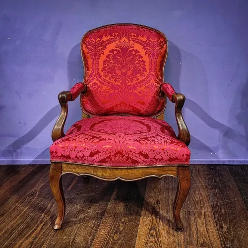 Louis Philippe Sessel, edler Seidendamast von Tassinari, Lyon