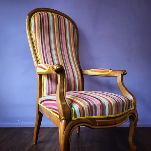 Polsterei Luzern, Louis Philippe Voltaire-Sessel, Stoff Manuel Canovas