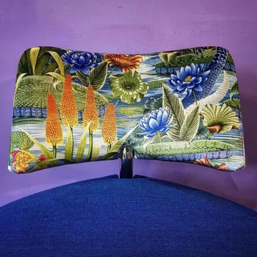 Sessel Pallone von De Scheemaker für Leolux 1989, saniert in blauem Wollstoff und berucktem Samt