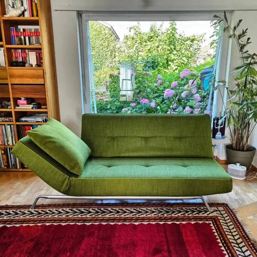 Sofa komplett neu gepolstert, Wollstoff-Bezug